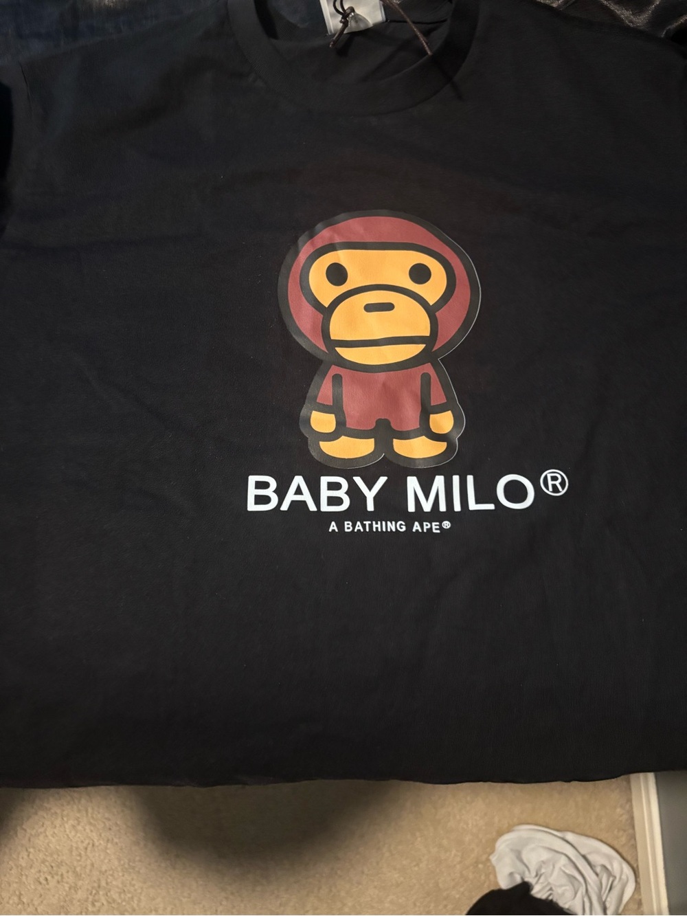 Stylish Black Tee with brown ape